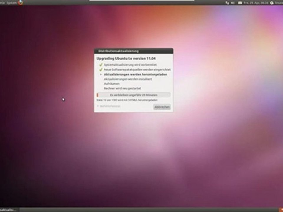 ubuntu upgrade von 10.10 auf 11.04