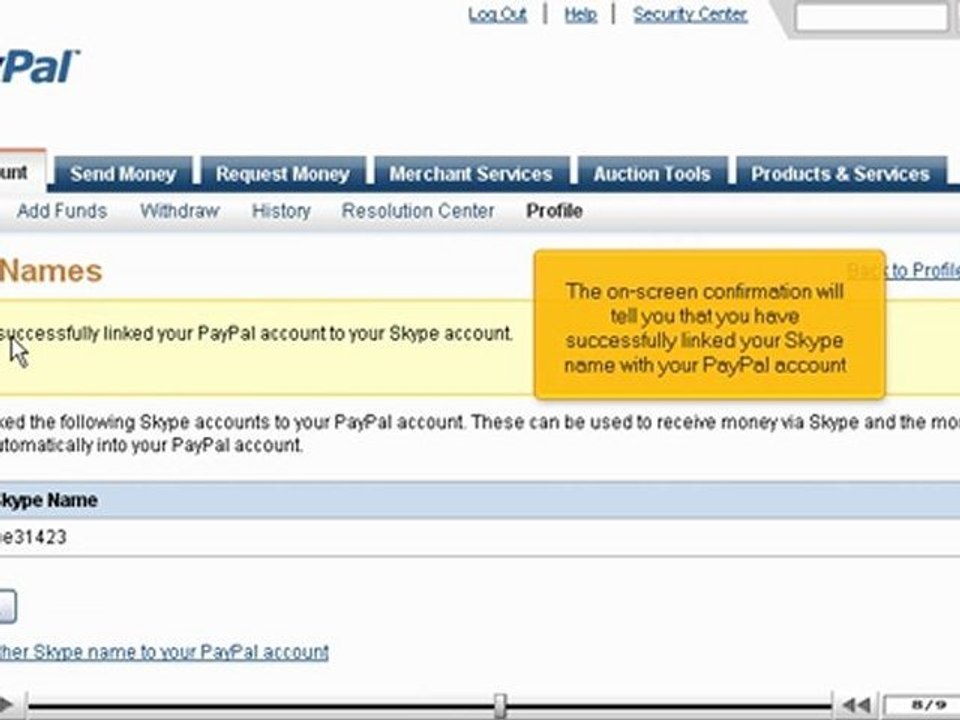 Link your Skype name to your PayPal account by VodaHost.com web hosting