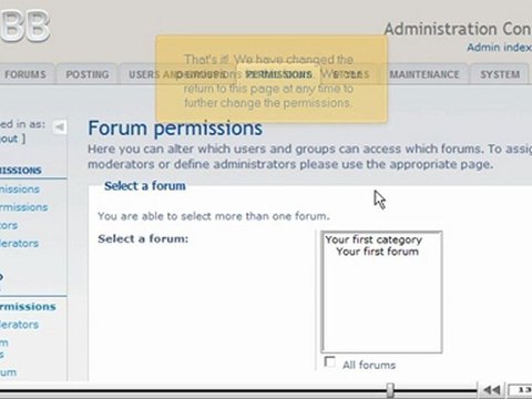 Configure forum permissions in phpBB by VodaHost.com web hosting
