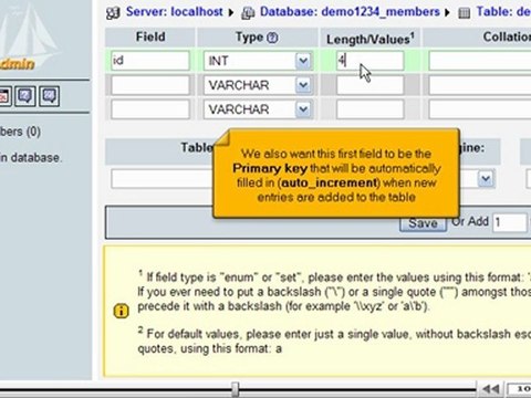 Creating a table in a database with phpMyAdmin by VodaHost.com web hosting