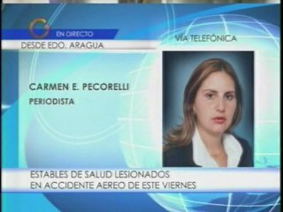 Lesionados de accidente aéreo se encuentran estables