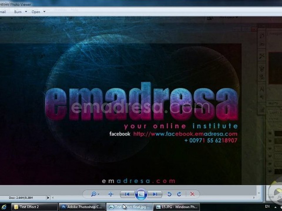 Photoshop Tutorials in URDU Text Effect, Photoshop Black Belt Training Course with Asim Javed