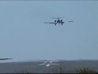 Approach and go around Falcon 10 French air Force La Rochelle airport with ATC