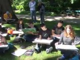 Séance de croquis au jardin des Prébendes par les étudiants de 2ème année de l'école Brassart