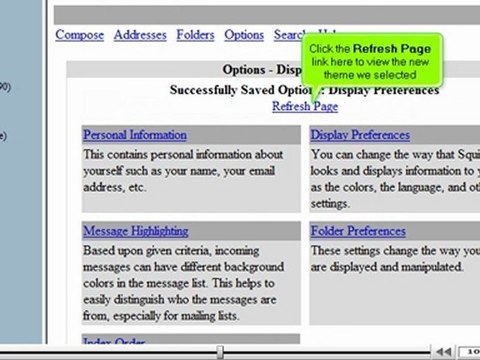 Modifying display preferences in SquirrelMail by VodaHost.com web hosting
