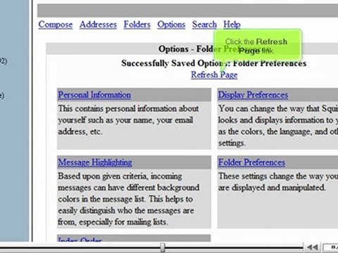 Modifying folder preferences in SquirrelMail by VodaHost.com web hosting
