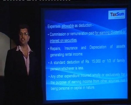 Taxsum: expenses allowable as deductions under the head 'income from other sources'