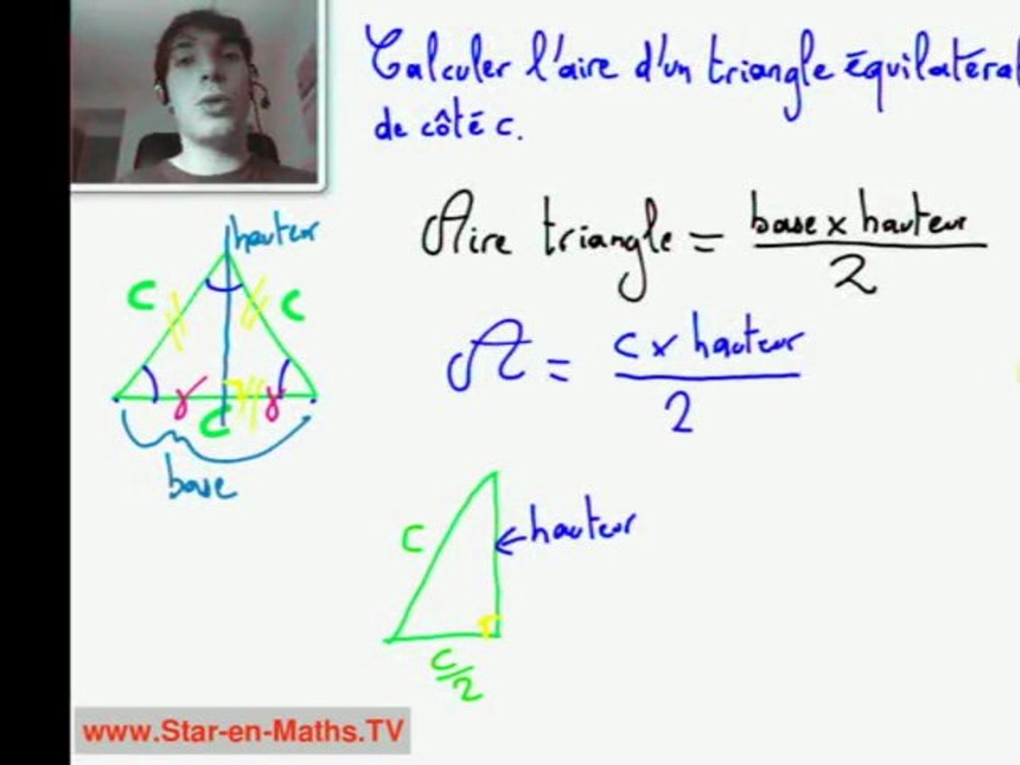 Aire D un Triangle Equilateral 2nde Comment calculer l'aire d'un triangle équilatéral - Vidéo Dailymotion