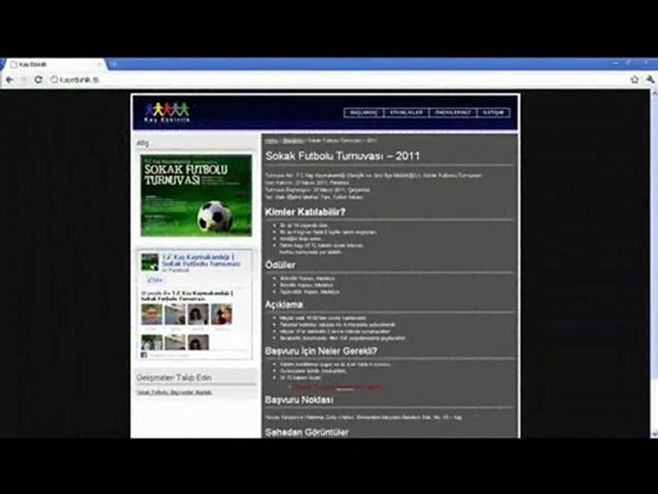 Kaş, Sokak Futbolu Turnuvası - Başvuru Talimatları