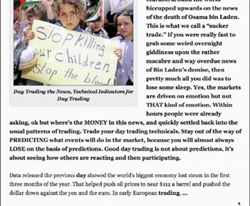 Osama Bin Laden Dead, Effects on Day Trading: How to Day Trade