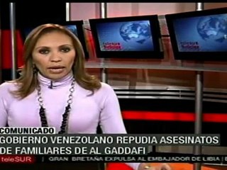 Venezuela condena asesinato de familiares de Gaddafi