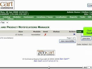 Send out a newsletter in ZenCart | ZenCart Newsletter