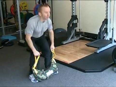 Using the Bulgarian Bag at our gym in Clapham