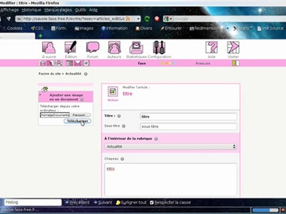 Alimenter un site sous spip