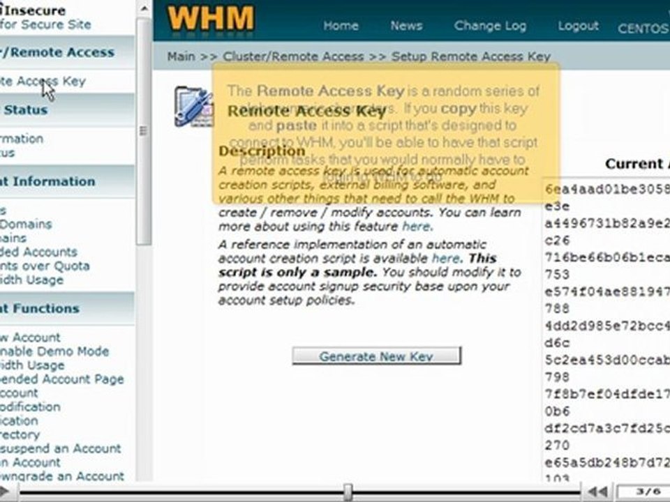 Setup your Remote Access Key in WHM by VodaHost.com web hosting