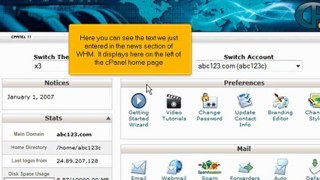 Using cPanel/WHM News feature in WHM by VodaHost.com web hosting
