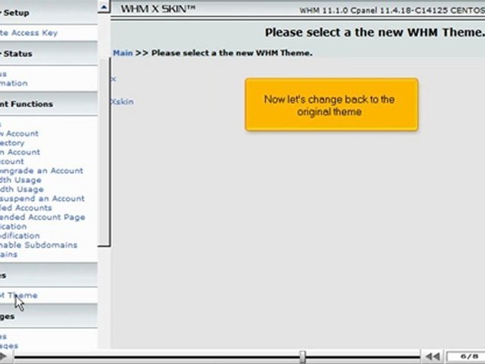 Changing your WHM theme by VodaHost.com web hosting