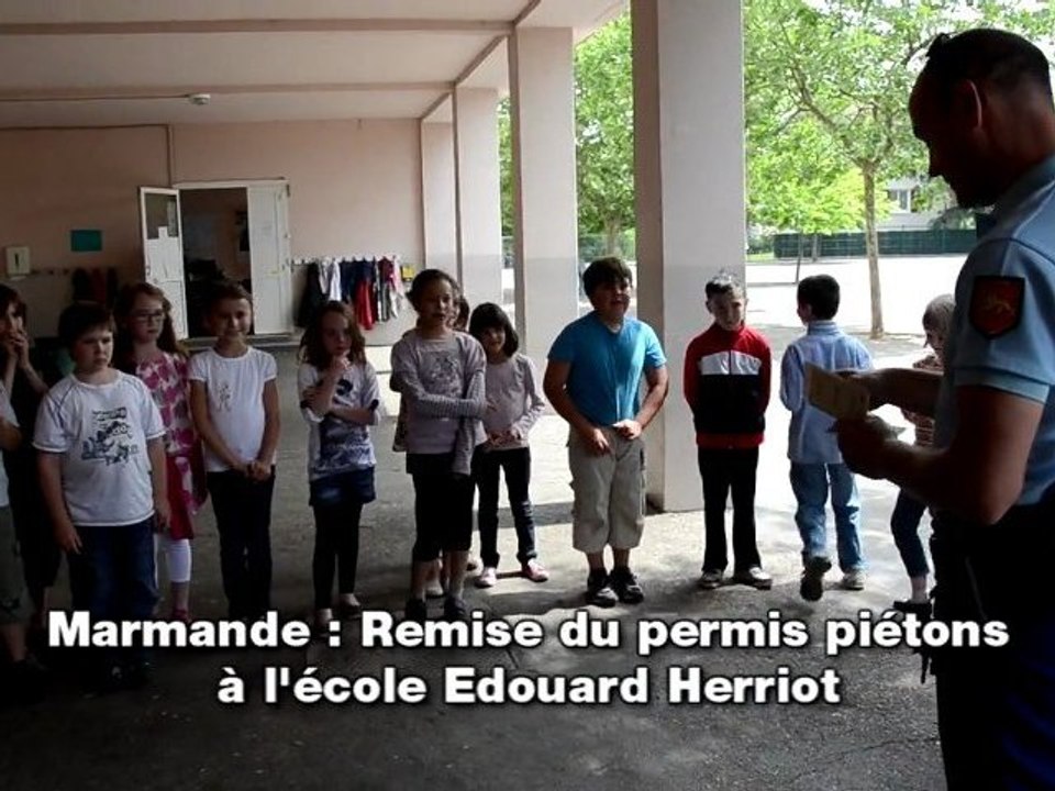 Marmande: remise du permis piétons à l'école Edouard Herriot