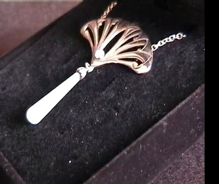 Halskette Kette mit frosted glass Abhaengung aus Silber anhgl26