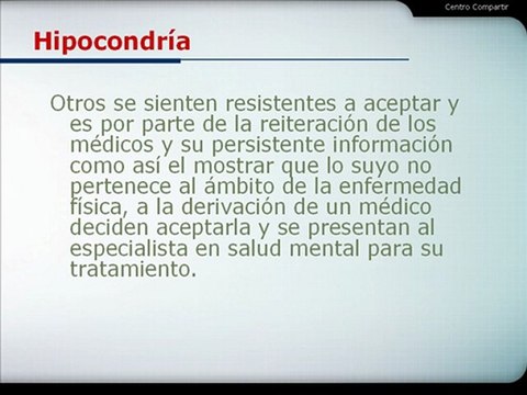 Terapia Psicológica - Hipocondría