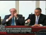 Alan García visitará Ecuador, tras consenso limítrofe