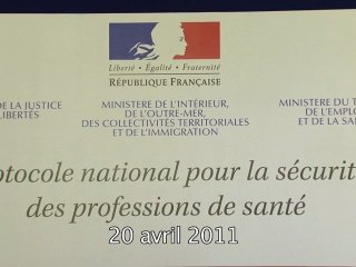 Signature du protocole national pour la sécurité des professions de santé