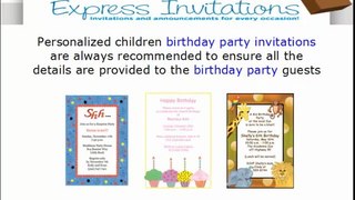 Kid Birthday Invitations - Custom Announcements