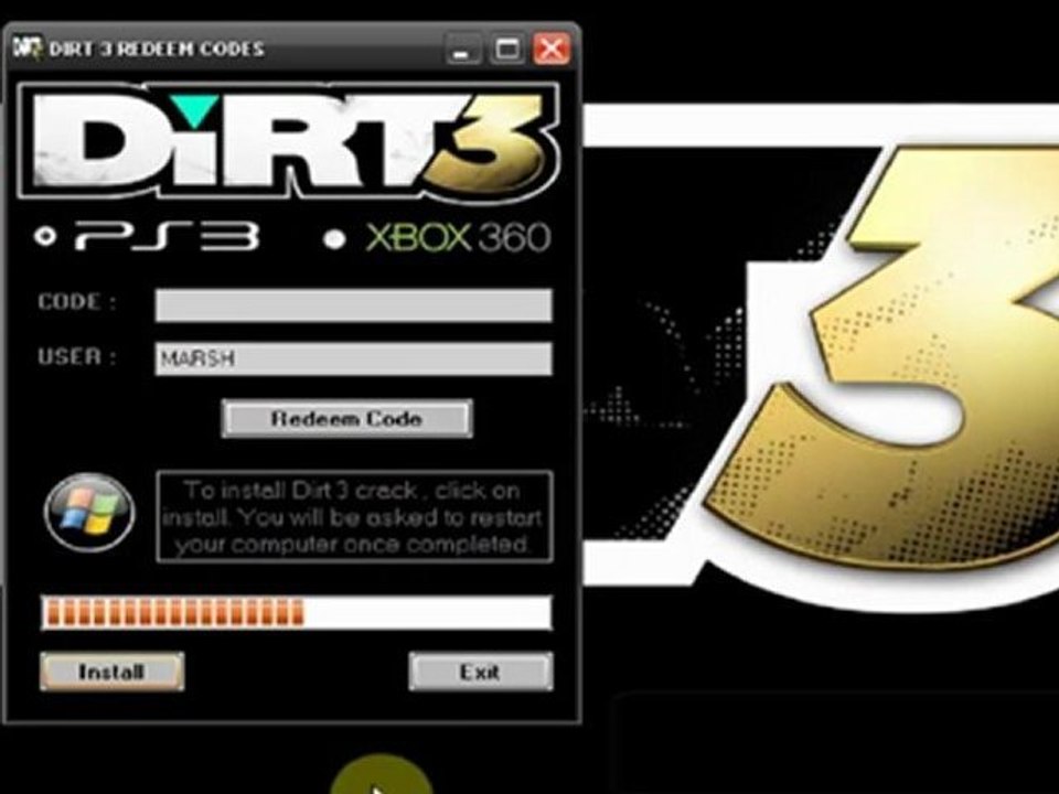 Colin McRae DiRT 3 Keygen For PS3 Xbox 360 Download