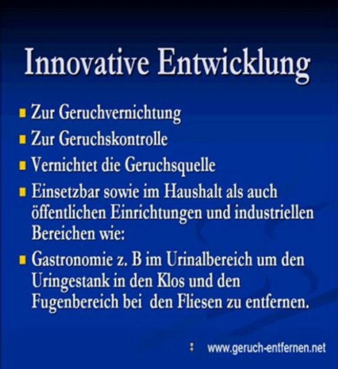 Geruch entfernen Geruchsvernichter Geruchskiller gegen Gerüche aller Art