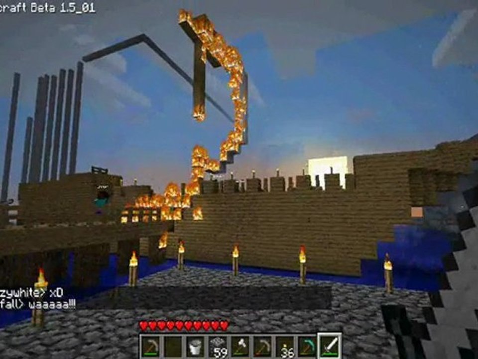Minecraft Boat BURN !!!