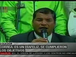 Correa ratifica compromiso con su país