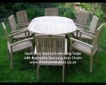 Oval Teak Extending Double Leaf Table Garden Furniture Set with Brampton Stacking Chairs