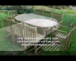Oval Teak Extending Double Leaf Table Garden Furniture Set with Southwold Chairs