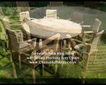 Turnworth Round Ring Table Teak Garden Furniture Set with Lovina Stacking Chairs