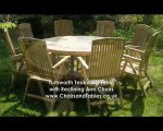 Turnworth Round Ring Table Teak Garden Furniture Set with Recliner Chairs