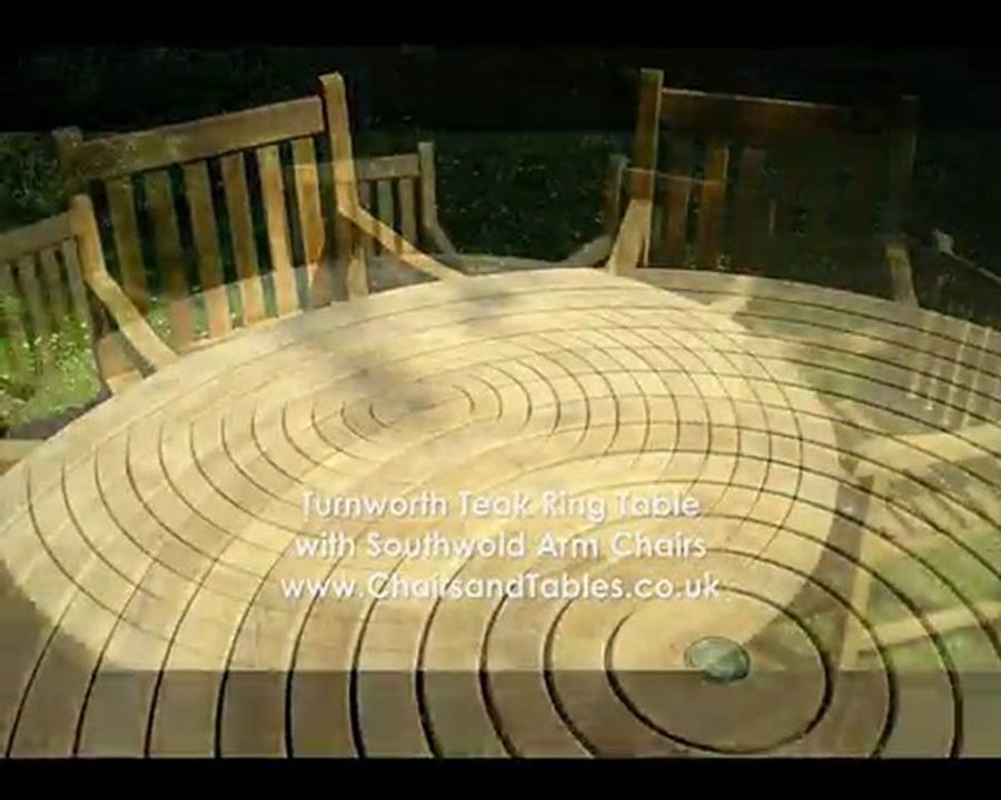 Turnworth Round Ring Table Teak Garden Furniture Set with Southwold Arm Chairs