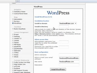 Installing Your Blog with Fantastico