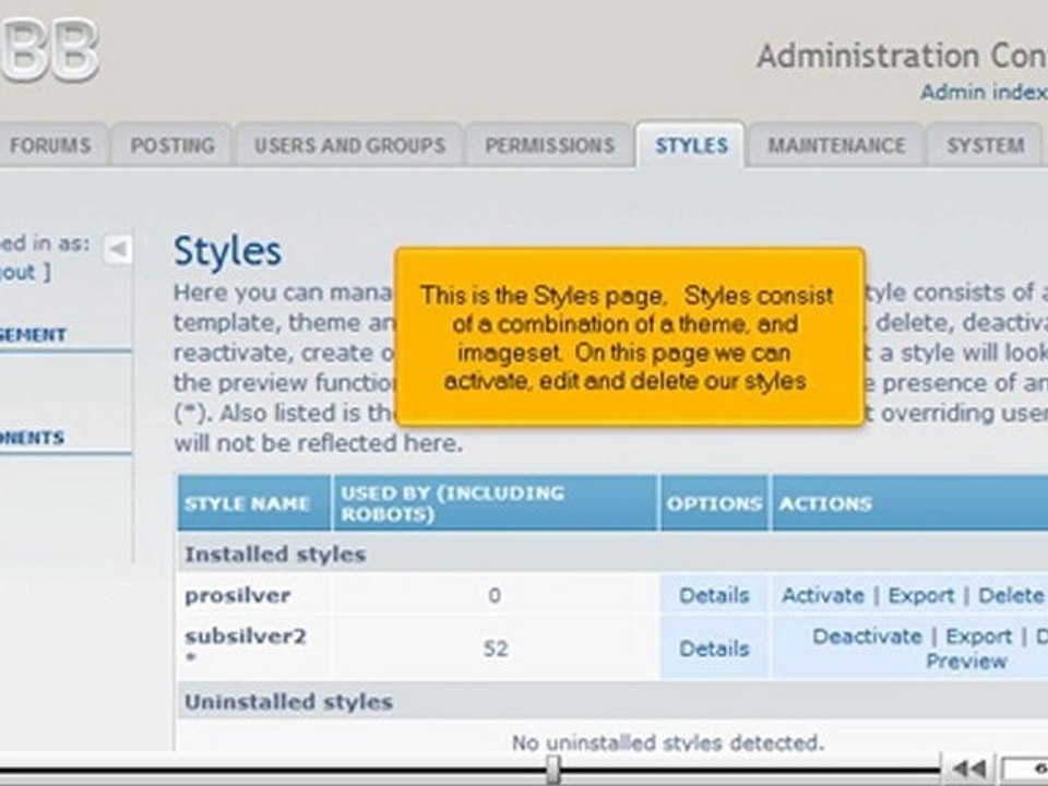 Manage Styles in phpBB by VodaHost.com web hosting