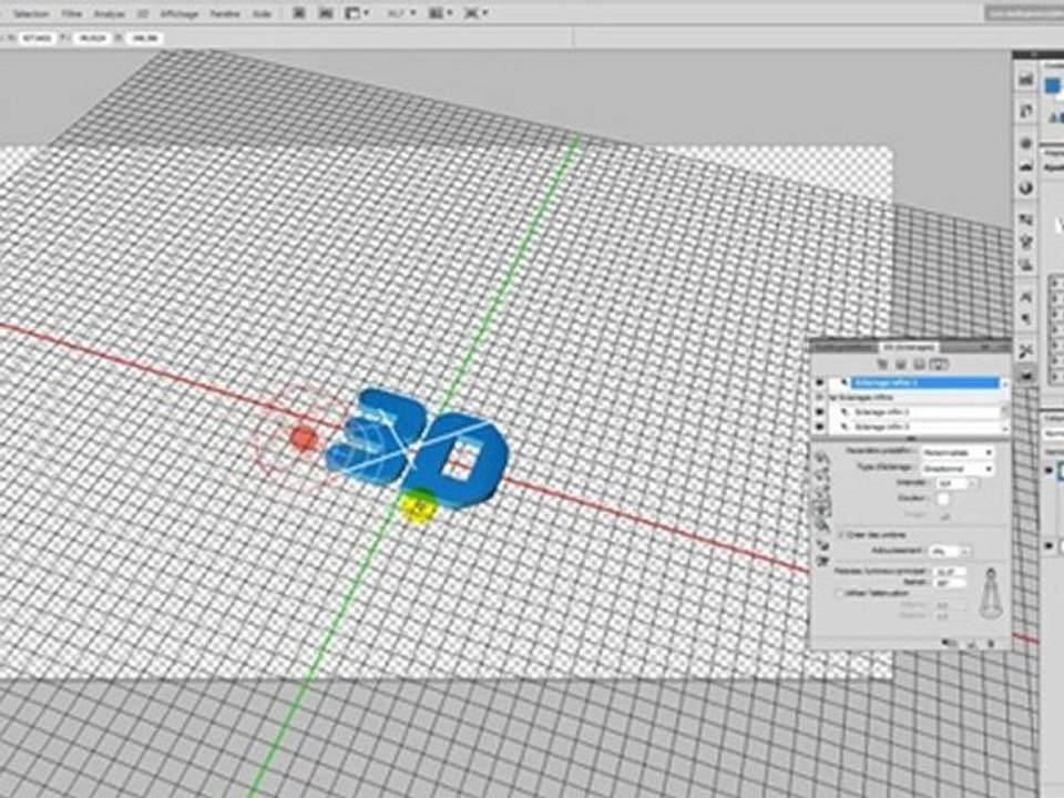 YouTube - Tutorial photoshop cs5 fr -extended- texte 3D