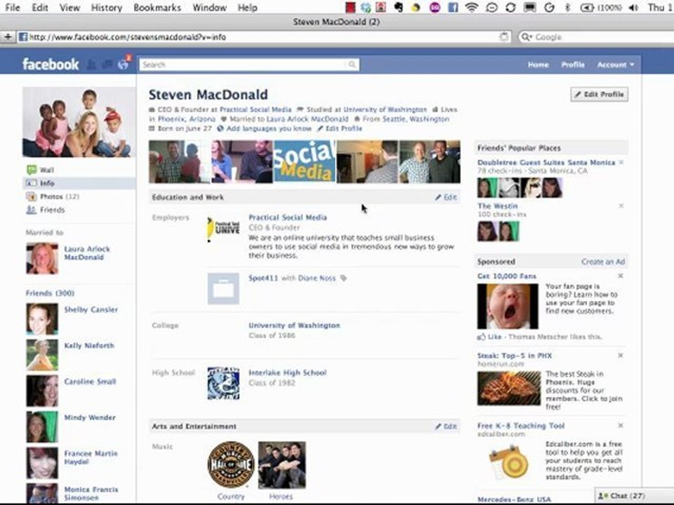 Facebook Training 101 - Adding Busines Information To Your Personal Profile