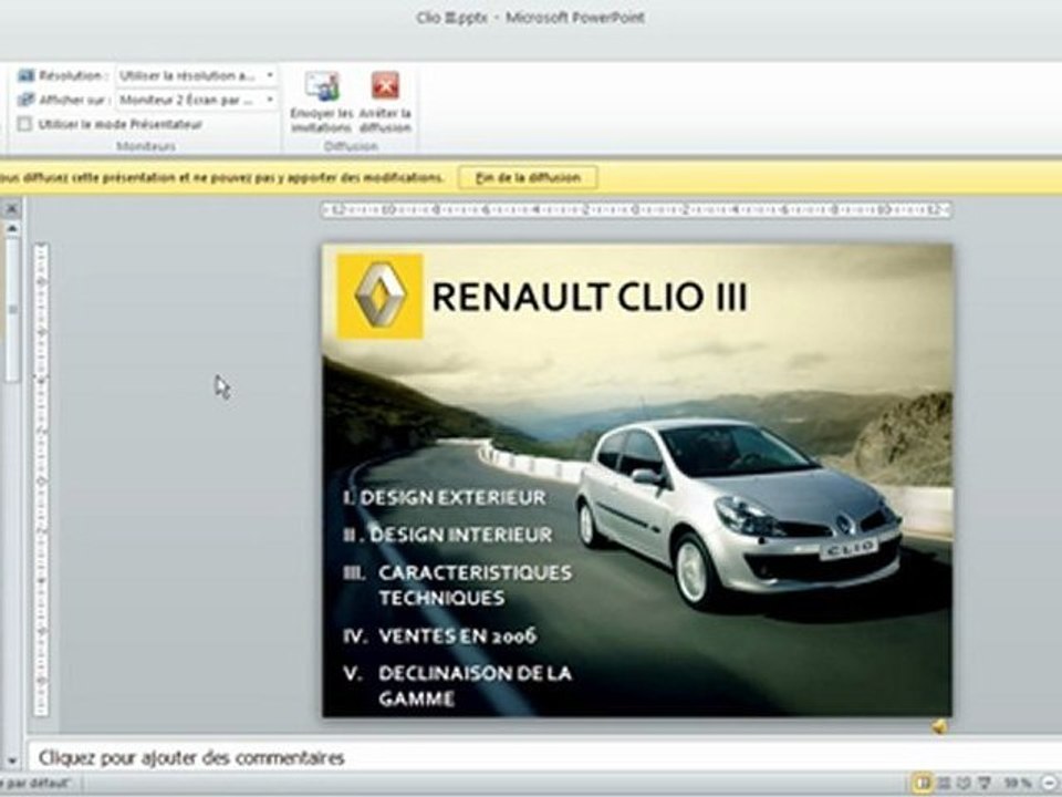 Diffuser en ligne des présentations Powerpoint