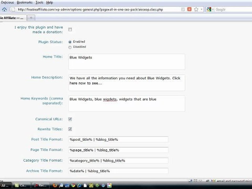 All In One SEO Plugin