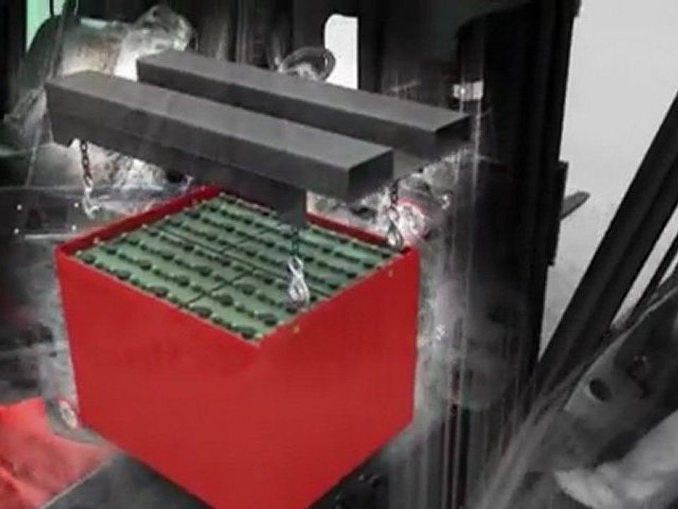 Einfacher Batteriewechsel bei Elektro-Gabelstapler