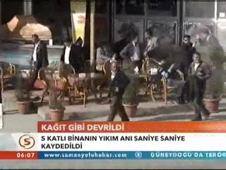 samanyolu tv - İstanbul Tuzla'da 5 katlı binanın yıkımı kameralara yansıdı.