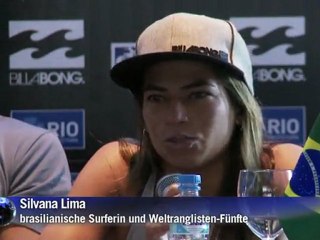 Surfer-Elite reitet die Wellen von Rio