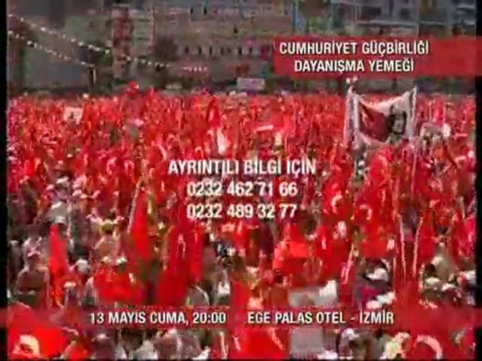 Cumhuriyet Güçbirliği Dayanışma Yemeği - 13 Mayıs Cuma - 20.00 - Ege Palas Otel - İzmir