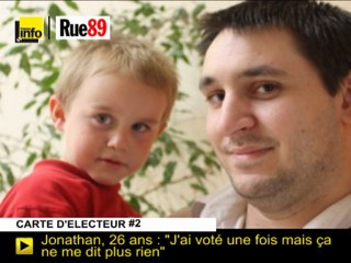 Jonathan , 220 euros par mois : "j'ai voté une fois pour l'avoir fait"