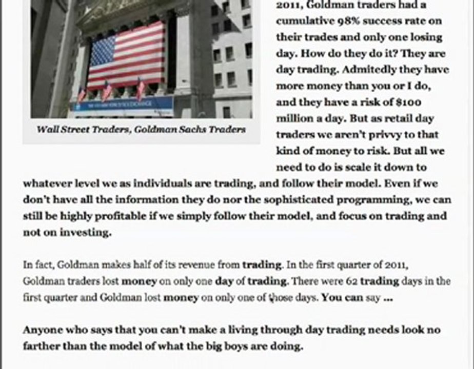 Goldman Sachs stunning 1st Quarter: Day Trading for a living