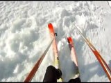 Discesa del canale Schenatti con gli sci