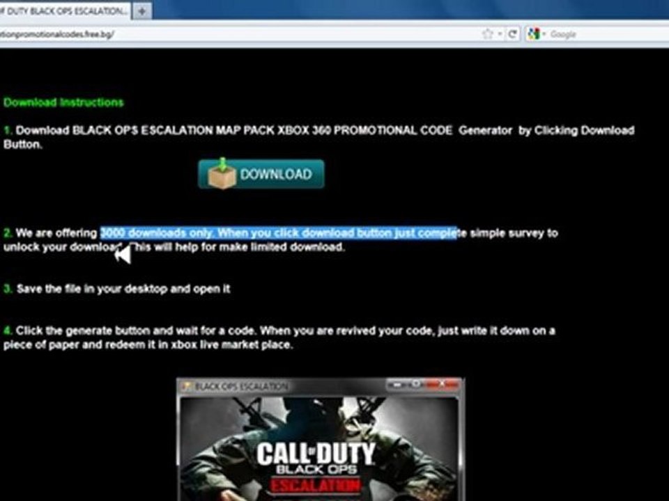 COD Black Ops Escalation Map Pack 2 Free Code Download